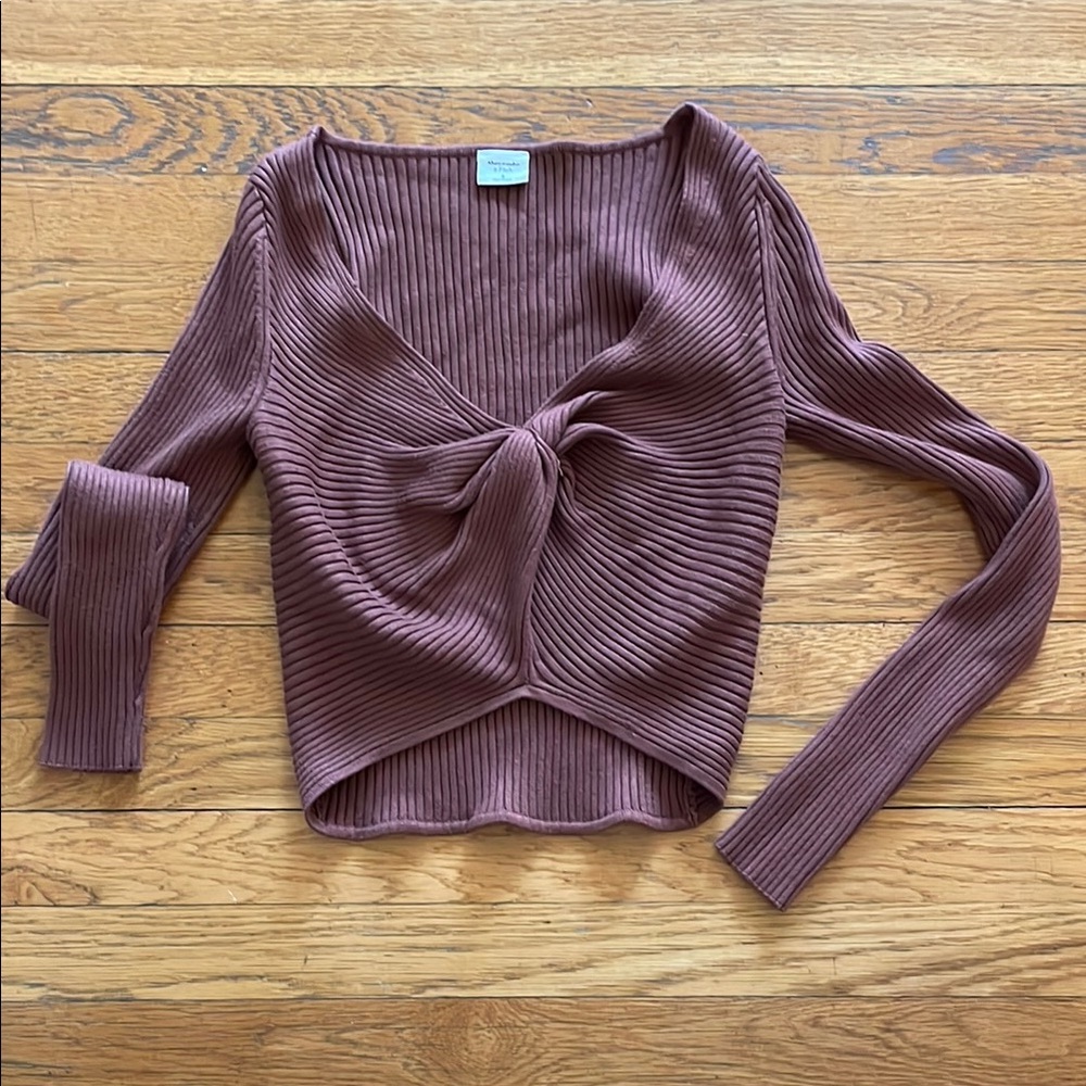 Abercrombie & Fitch Ribbed Sweater in Soft Brown size S